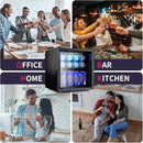 48 Can Beverage Refrigerator Cooler, Mini Fridge Glass Door with Adjustable Shelves, Freestanding Beverage Fridge with Blue LED for Home/Office/Dorm/Bar, 1.3 Cu.ft by CozyNest Decor