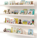 Nursery Book Shelves, 4-Pack White Floating Shelves for Wall Kids, Scalloped Shelves, Wall Book Shelves for Bedroom Kids, Toddler Room, Baby Room, Nursery Decor (White, 36 Inches) by TinyTreasures Baby Boutique