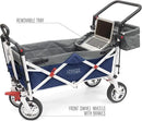 Creative Outdoor Wagon for Kids Push Pull Collapsible Stroller Folding Cart | Silver Series | Beach Park Garden & Tailgate | Navy Blue by GreenHaven Gardens