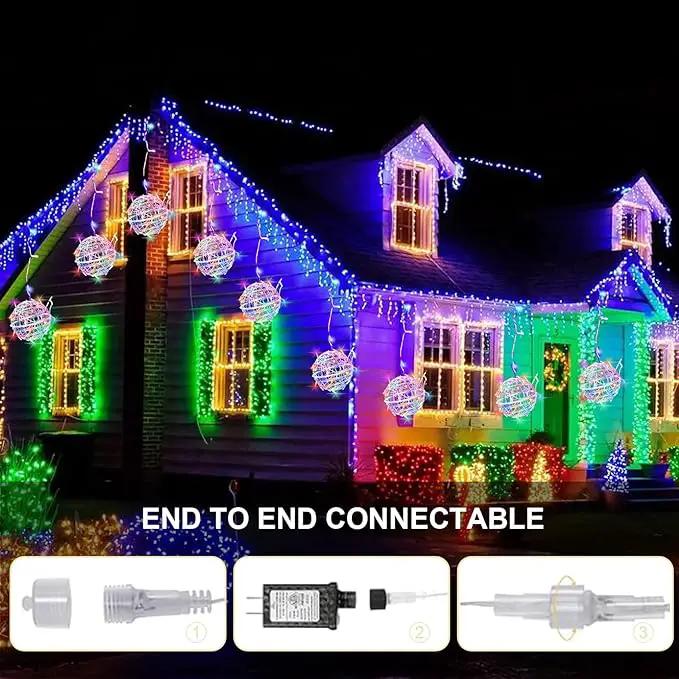 Christmas String Lights Outdoors,4 Pack 7.87" Sphere Lights,Ball Tree Garden Globe Lights for Home, Party, Christmas, Porch Patio,Wedding, Garden,Tree Decoration with Plug, photo 5 of 8