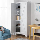 71'' Farmhouse Metal Storage Cabinet with Barn Doors,Steel File Cabinet for Home Office,Kitchen Pantry 4 Adjustable Shelves,Freestanding Cupboard for Kitchen,for Home Office,School (White) by CozyNest Decor