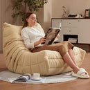 Bean Bag Chairs for Adults Giant Bean Bag Chair Memory Foam BeanBag Chair Big Bean Bag Sofa with Filler Faux Fur Fireside Beanbags Lazy Sofa for Living Room Bedroom Dorm Office (Khaki Teddy) by CozyNest Decor