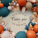 Our Little Cutie Pie is On The Way Wall Decal - Baby Shower Party Decorations Stickers, Gender Reveal Party Supplies Wall Stickers, Balloon Arch Background Wall Decoration Cutie Pie Sign Decal by TinyTreasures Baby Boutique