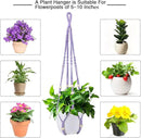 Augshy Macrame Hanging Planter, Hanging Planters for Indoor Outdoor Home Decor, Hanging Plant Holder No Tassels Set of 2 with 4 Hooks by GreenHaven Gardens