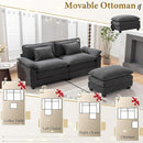 URRED Modular Sectional Sofa Comfy Cloud Couch, Modern Velvet Sofa Sleeper Deep Seat Couches with Ottoman/Pillows for Living Room (Dark Gray, 82.6''- L Shape) by CozyNest Decor