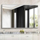 36x55 inch Bathroom Mirror, Silver Rectangle Mirror with Thin Metal Frame, Large Rectangular Wall Mirrors for Bathroom, Living Room, Big Mirror Hang Horizontal/Vertical by CozyNest Decor