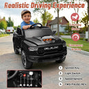 Licensed Ram 1500 Ride on Toys for Kids 4-8, Ride-on Electric Car for Kids with Remote Control, Battery Powered with Car Key/Gear Selector, LED Light/Music/MP3, Back Storage (Black) by TinyTreasures Baby Boutique