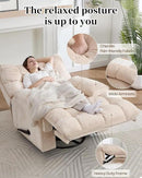 Oversized Recliner Chair Manual Swivel Rocker Recliner for Living Room Chenille Overstuffed Nursery Reclining Sofa Chair Rocking Recliners for Adults 400lbs (Manual, Beige) by CozyNest Decor