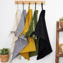 Linen Hanging Laundry Bag, Over The Door Laundry Hamper for Dirty Clothes, Drawstring Closure with Bottom Zipper, Army Green