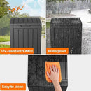 Outdoor Storage Box 28 Gallon, Deck Box Waterproof Resin with Lockable Lid, UV-Resistant Patio Storage Box for Pool Supplies, Garden Tools, Black by CozyNest Decor