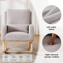 Rocking Chair Nursery, Sherpa Nursing Rocking Chairs, Upholstered Nursery Glider Rocker for Mom Nursery Morden Accent Rocking Chair Pillow for Living Room,Bedroom,Teddy Light Grey by TinyTreasures Baby Boutique