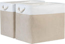Bidtakay Storage Baskets for Shelves 17x12x15 in Beige Clothes Bins Storage for Closet Set of 2 Large Organization Baskets for Bedroom Blankets Dog Toy Basket Nursery Baby Baskets with Handles by TinyTreasures Baby Boutique