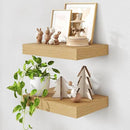 Deep Floating Shelves for Wall | 16 Inch Wide x 12 Inch Deep Floating Shelves Set of 2 | Rustic Oak Wide Wall Shelves | Bookshelf Laundry Shelf TV Shelf Nightstand by CozyNest Decor