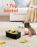 KALLAX Small Woven Basket, 12 x 8 x 4.5 Inches, Storage Basket for Organizing, Cute Small Rope Shelf Closet Cube Storage Bins Baskets for Shelves, Dog Toy Gift Baskets Empty, 3 Packs, Black by TinyTreasures Baby Boutique