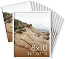 HAUS AND HUES 8x10 White Metal Picture Frames - Features Premium Aluminum, Vertical & Horizontal Hang, Shatterproof Plexiglass - Perfect for Home, Room, Office (8x10 in, White, Set of 15) by CozyNest Decor