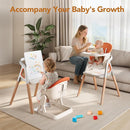 CoziBB Baby High Chair, 6 in 1 Convertible Growing Baby Highchairs for Babies and Toddlers, Baby Chair with Adjustable Dining Tray and Seat, 5-Point Safety Belt,White by TinyTreasures Baby Boutique