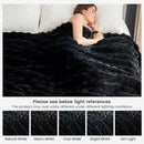 Cozy Bliss Faux Fur Throw Blanket for Couch, Fuzzy Soft Plush Thick Bubble Blanket for Sofa Bedroom Living Room, 60 * 80 Inches Black by CozyNest Decor