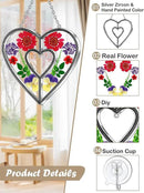 KY&BOSAM Heart Suncatchers DIY Stained Glass Hangings for Windows Wind Chimes Home Gardner Decor with Pressed Real Flowers Heart No Charm Birthday Gifts for Women Mother`s Day Christmas Ornamets by GreenHaven Gardens