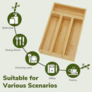 BAMEOS Silverware Organizer, Utensil Drawer Organizer, 4 Slots Kitchen Drawer Organizer, Bamboo Flatware Organizer for Drawer in Natural by CozyNest Decor