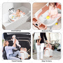 Collapsible Baby Bathtub,Baby Bath Tub with Soft Cushion & Thermometer,Baby Bathtub Newborn to Toddler 0-36 Months,Portable Travel Baby Tub by TinyTreasures Baby Boutique