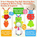 Spiral Car Seat Toys for Infants, 0-6 Months Carseat & Stroller Pram Separable Activity Hanging Toys with Rattle, Teethers, Newborn Soft Plush Travel Toy for Boys Girls Essentials Gifts by TinyTreasures Baby Boutique