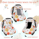 Baby Carseat Cover Girls, Pea Pod Infant Car Seat Covers Canopy for Newborn with 2 Layers Windows of Breathable Mesh/Fabric, Lightweight Polyester/Minky Dot Backing, Snug Fit Most Baby Car Seat by TinyTreasures Baby Boutique