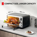 TOSHIBA ChefFry Air Fryer Toaster Oven Combo, 26.4 QT Large Capacity, 12-in-1 Countertop Toaster Oven, Stainless Steel by CozyNest Decor
