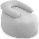 HABUTWAY Bean Bag Chair with U-Shaped Pillow for Adult and Kids Big BeanBag Chair with Filling Ultra Soft Teddy Fleece Couch Chair with Washable Cover for Living Room Bedroom, Light Grey & Light Grey by CozyNest Decor