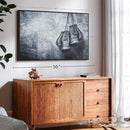 ElephantStock Boxing Gloves Wall Art - Horizontal Framed Canvas - 1-Piece Living Room Wall Decor - Photography Sports Canvas Print - Black and Gray Decor for Wall - 43" X 29" by CozyNest Decor