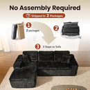 ovios 105” Modular Sectional Sofa with Thicken Seat Cushion, Cloud Couch with Deep Seat, Modern L-Shape Sofas Couches with Chaise,Upholstered Couches for Living Room Bedroom,Black by CozyNest Decor