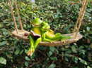 Artisan Flair Hanging Swing Frog Statues - Frog Statues for Garden Outdoors, Reading Book Frog Statue Figurine, Resin Couple Frog Statue for Garden, Balcony, Tree Decoration by GreenHaven Gardens