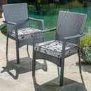 LVTXIII Patio Chair Cushions 19"x19"x3", Water-Repellent Outdoor Seat Cushions for Patio Furniture, Square Chair Pads with Ties for Home Garden Decoration, Set of 2, Damask Lapis by GreenHaven Gardens