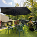 PURPLE LEAF 10 Feet Patio Umbrella Outdoor Cantilever Round Umbrella Aluminum Offset Umbrella with 360-degree Rotation for Garden Deck Pool Patio, Grey by GreenHaven Gardens