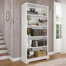 TVU 5-Shelf Wood Bookcase, 65 Inch Tall Bookshelf with Storage, Floor Standing Display Book Shelf，for Living Room Bedroom Study Office, White by CozyNest Decor
