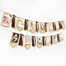pinkblume 1st Birthday Burlap Photo Banner Garland Handmade Felt from Newborn to 12 Months with Gradient Brown Ribbon for Baby Boy Girl Monthly Milestones First Birthday Party Decoration Supplies by TinyTreasures Baby Boutique