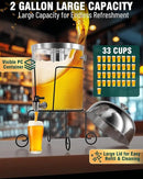 Wantjoin Beverage Dispenser With Stand - 2 Gallon Drink Dispenser With Stand Juice Dispensers For Parties, Ice Core, Spigot, Visible Container For Lemonade, Cocktail, Sangria, Punch, Events, Buffet by CozyNest Decor