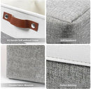 Large Fabric Storage Baskets | 50L Storage Bins, Decorative Linen Closet Baskets with Handles for Organizing, Shelf, Toys, Clothes, Home, Office, Nursery, 17x12x15Inches (Grey&White) by CozyNest Decor