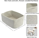 Small Woven Storage Baskets 12“X8”X5“ Decorative Rope Bins for Organizing Shelves, Closets, and Toys, Empty Gift Baskets, Cute Organizer Basket for Home and Office (grey, regular) by CozyNest Decor
