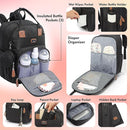 Dikaslon Diaper Bag Backpack with Portable Changing Pad, Pacifier Case and Stroller Straps, Large Unisex Baby Bags for Boys Girls, Multipurpose Travel Back Pack Moms Dads, Black by TinyTreasures Baby Boutique