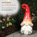 Alpine Corporation 17” Tall Outdoor Garden Gnome Yard Decoration - See No Evil Statue - Gnome with Red Polka Dot Hat – Durable, Weatherproof Decor for Patio & Deck by GreenHaven Gardens