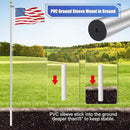 Flag Pole for Outside in Ground, 16FT Sectional Extra Thick Flagpole Kit, Heavy Duty Aluminum Outdoor Flag Poles with 3x5 American Flag for Yard, Garden, Residential or Commercial by GreenHaven Gardens