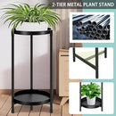 Plant Stand indoor outdoor - 2 Tier black Tall Metal Flower Pot Holder Potted Display Rack - Heavy Duty Corner Plant Shelf for Patio Garden Balcony Living Room Bedroom by GreenHaven Gardens