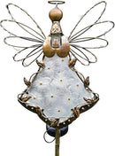 Angel Solar Lights Garden Stake Outdoor-38Inch Metal&Glass Solar Angel Stake Grave Decorations for Cemetery-Perfect as Angel Remembrance Gifts & Sympathy Gifts Decorations（Bronze） by GreenHaven Gardens