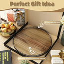 Acacia Wood 21" Lazy Susan Turntable Organizer for Table Top, Farmhouse Extra Large Round Lazy Susan for Serving Kitchen Countertop Cabinet for Charcuterie Centerpiece, Bathroom Vanity Tray Decor by CozyNest Decor