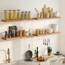 Floating Shelves for Wall, 42" Live Edge Solid Elm Wood Floating Shelf, Wall-Mounted Display Shelves with Invisible Heavy-Duty Metal Bracket, Floating Shelf for Living Room Kitchen, Natural by CozyNest Decor