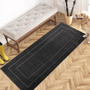 PURRUGS Dirt Trapping Door Mat 24" x 59", Non-Slip/Skid Machine Washable Entryway Rug, Dog Doormat, Super Absorbent Welcome Mat for Muddy Wet Shoes and Paws, Charcoal by CozyNest Decor