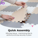 MioTetto Foam Floor Tiles for Kids - Non-Toxic Comfortable Baby Play Mat and Interlocking Foam Tiles, Fits with 74x74 Playpen Mat for Crawling & Development, Soft Play Mat for Babies 6-12 Months by TinyTreasures Baby Boutique