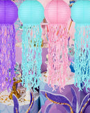 18 Pcs Jellyfish Paper Lanterns Mermaid Birthday Decorations Hanging Lantern Lamps for Ocean Theme Decor Under The Sea Party Supplies by GreenHaven Gardens