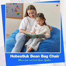 Hobestluk 4.5FT Bean Bag Chair Giant Bean Bag Chair with Filler Included Adult Bean Bag Chairs with Removable Cover for Bedroom Living Room (Jumbo, Blue) by CozyNest Decor