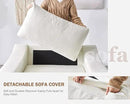 L Shaped Sectional Sofa with Detachable Sofa Cover,Rolled Armrest,Sectional Modular Couch for Living Room,Breathable Linen Fabric Corner Couch with 7 Seats for Apartment,Removable Cushion,Ivory by CozyNest Decor